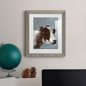 Cow On Galvanized Metal - Barnwood