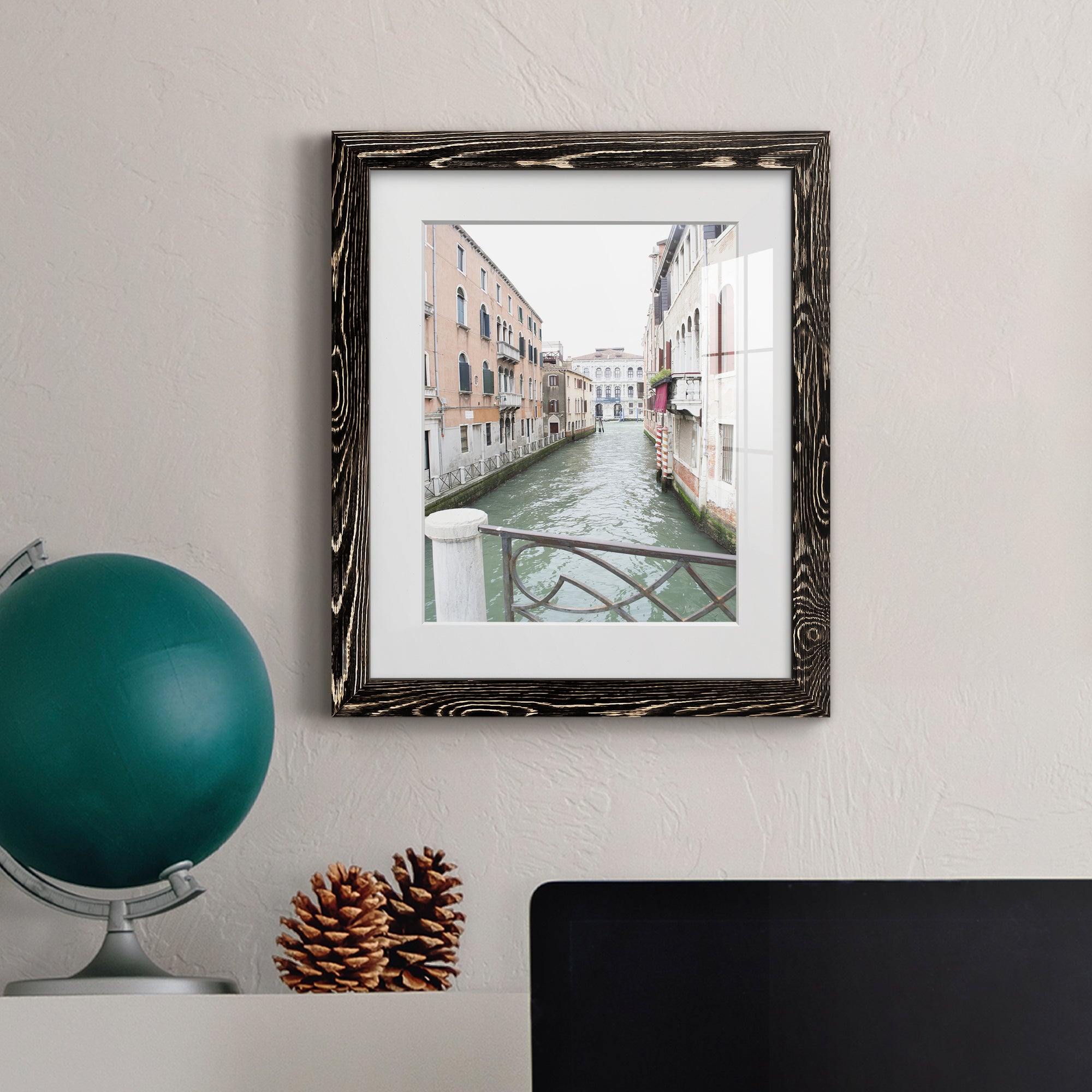 Venice Canal I - Premium Framed Print - Distressed Barnwood Frame - Ready to Hang
