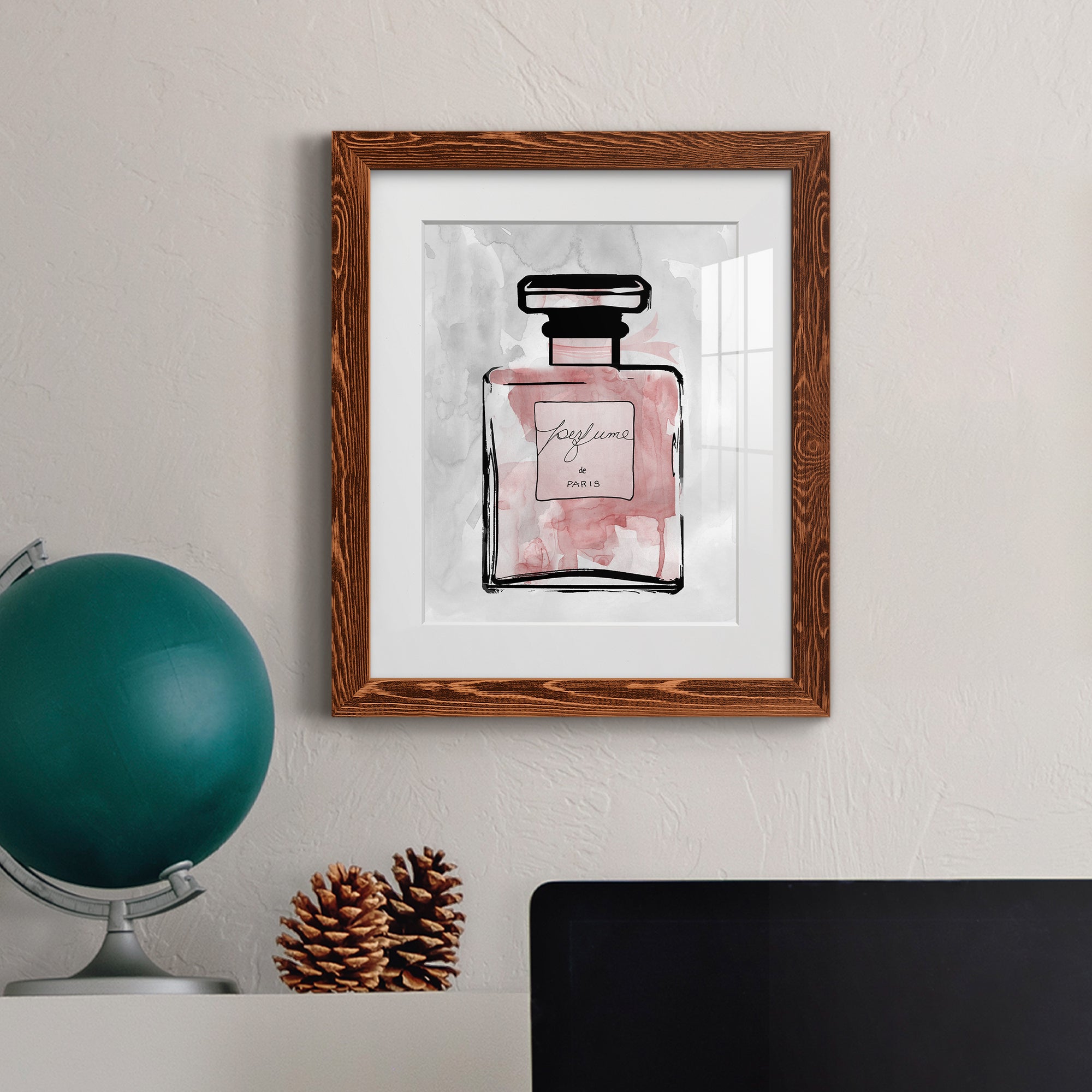 Blush Wash Perfume - Barnwood Framed Art Print