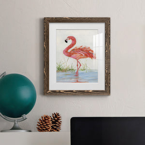 Flamingo II - Barnwood Framed Art Print