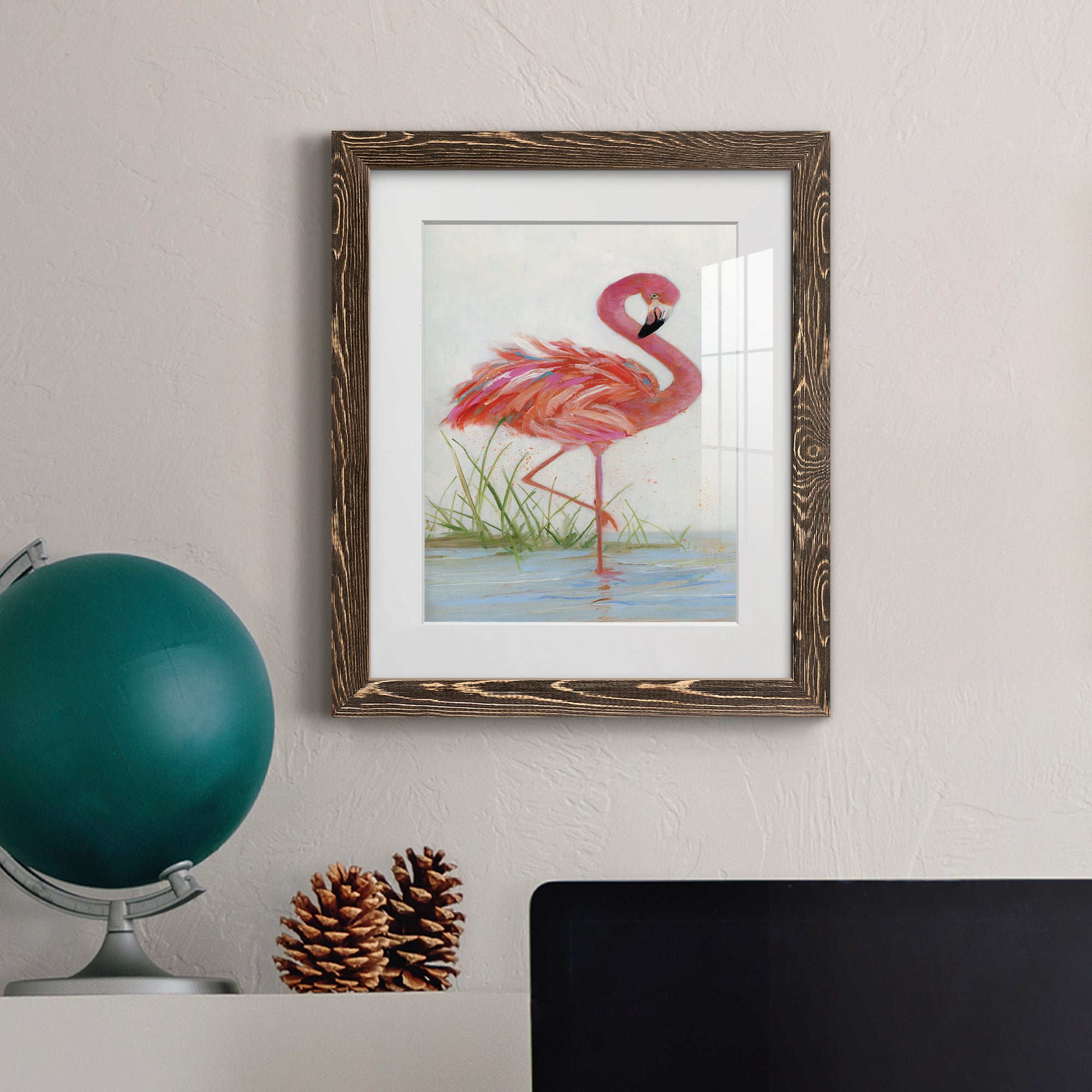 Flamingo I - Barnwood Framed Art Print