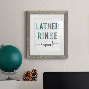 Lather Rinse Repeat - Barnwood Framed Art Print