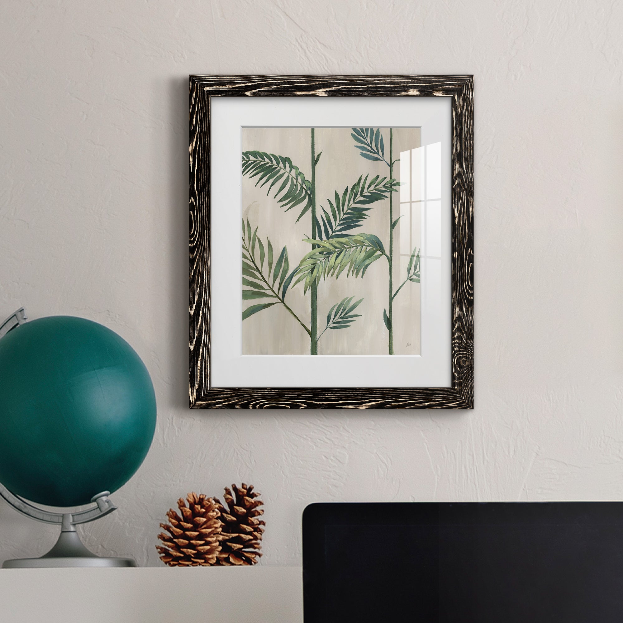 Modern Fronds II - Barnwood Framed Art Print