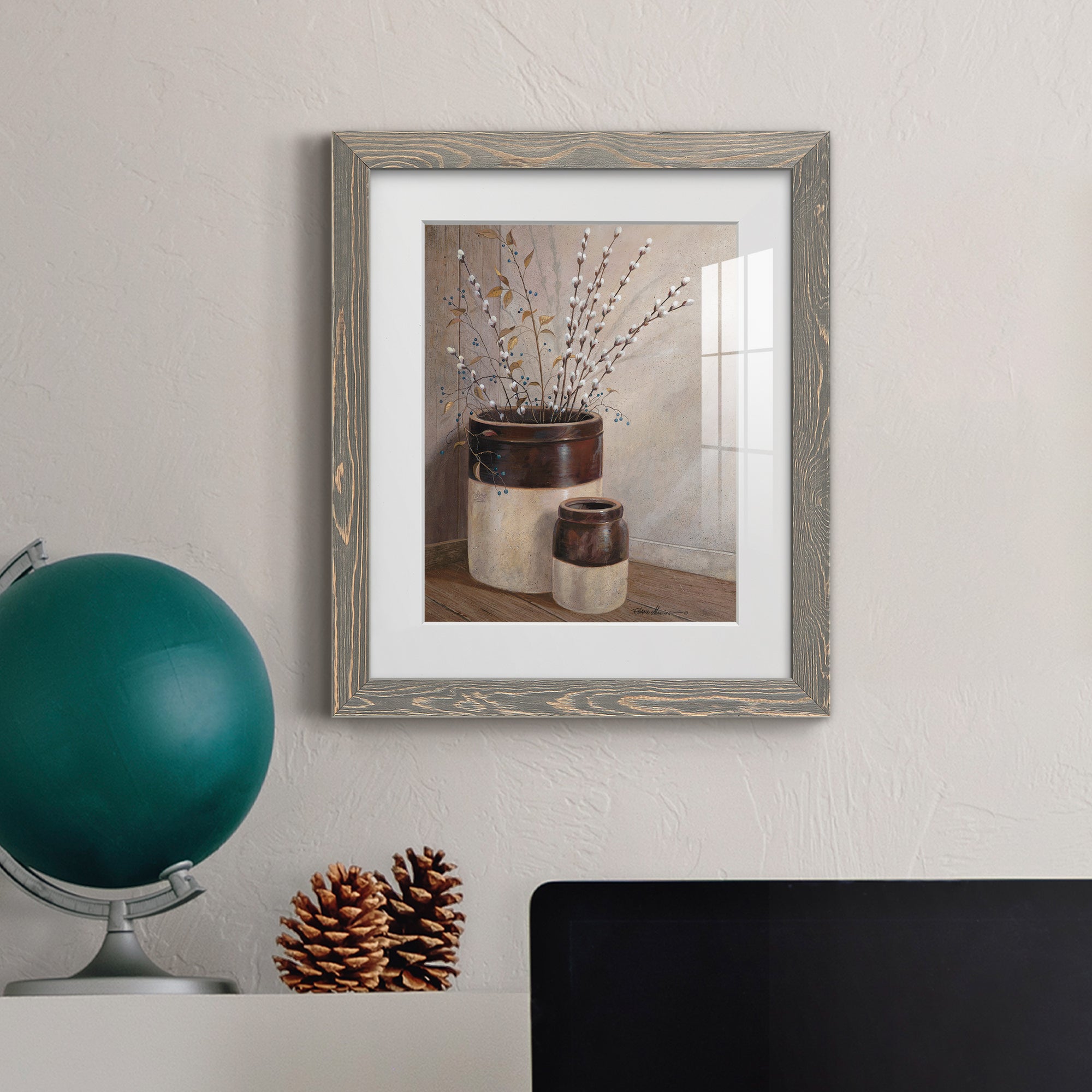 Pussywillows & Spring - Barnwood Framed Art Print