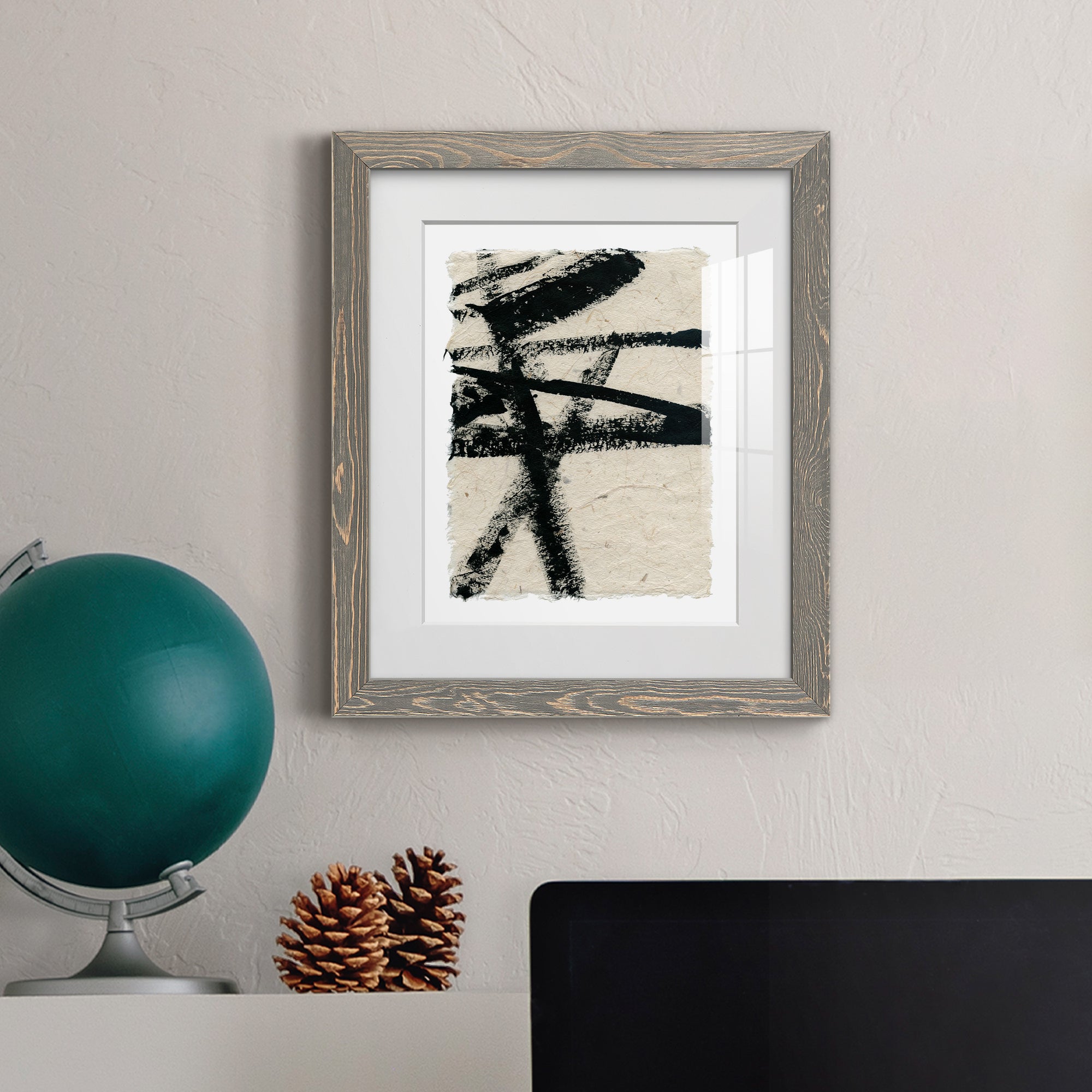 Lines Crossed III - Premium Framed Print - Distressed Barnwood Frame - Ready to Hang
