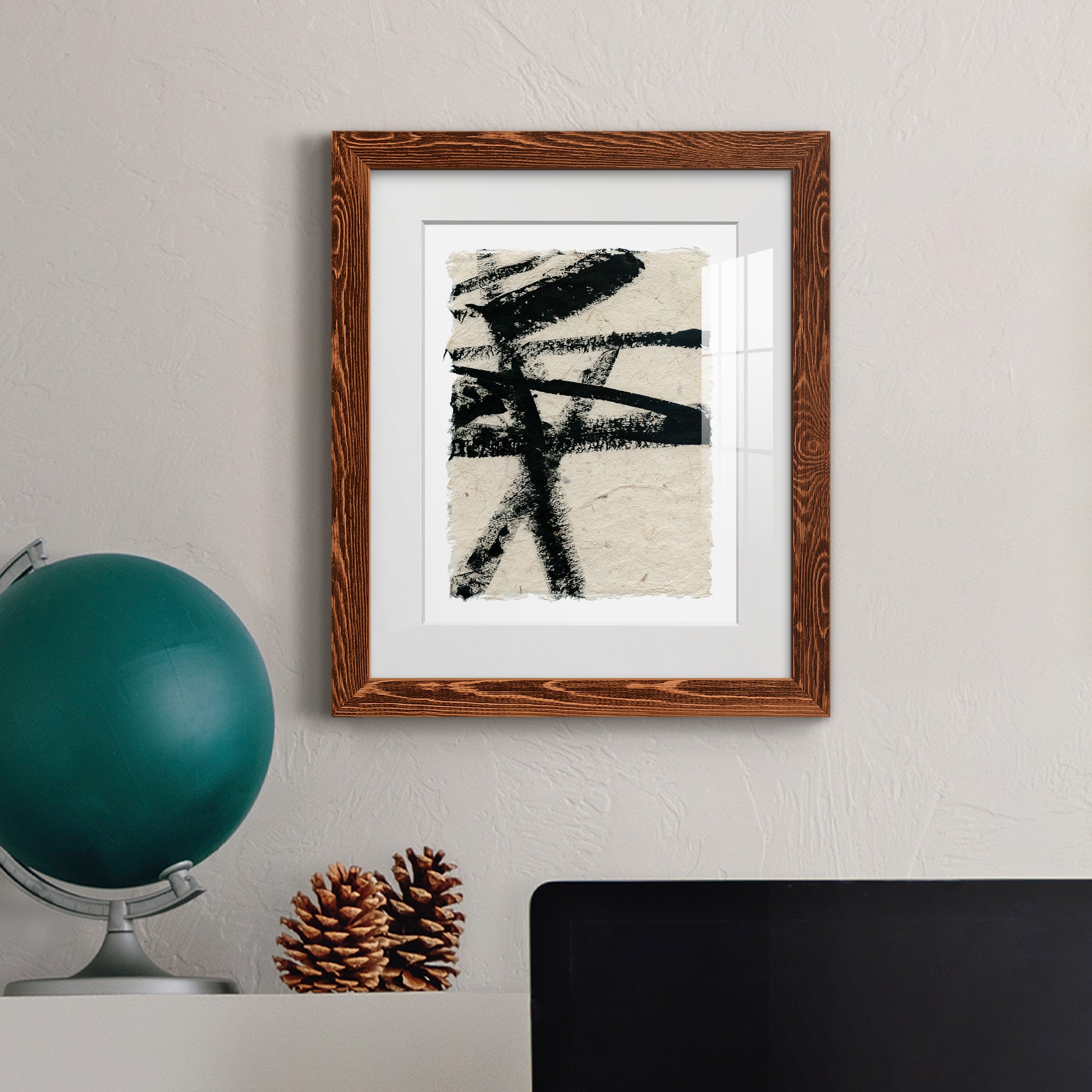 Lines Crossed III - Premium Framed Print - Distressed Barnwood Frame - Ready to Hang
