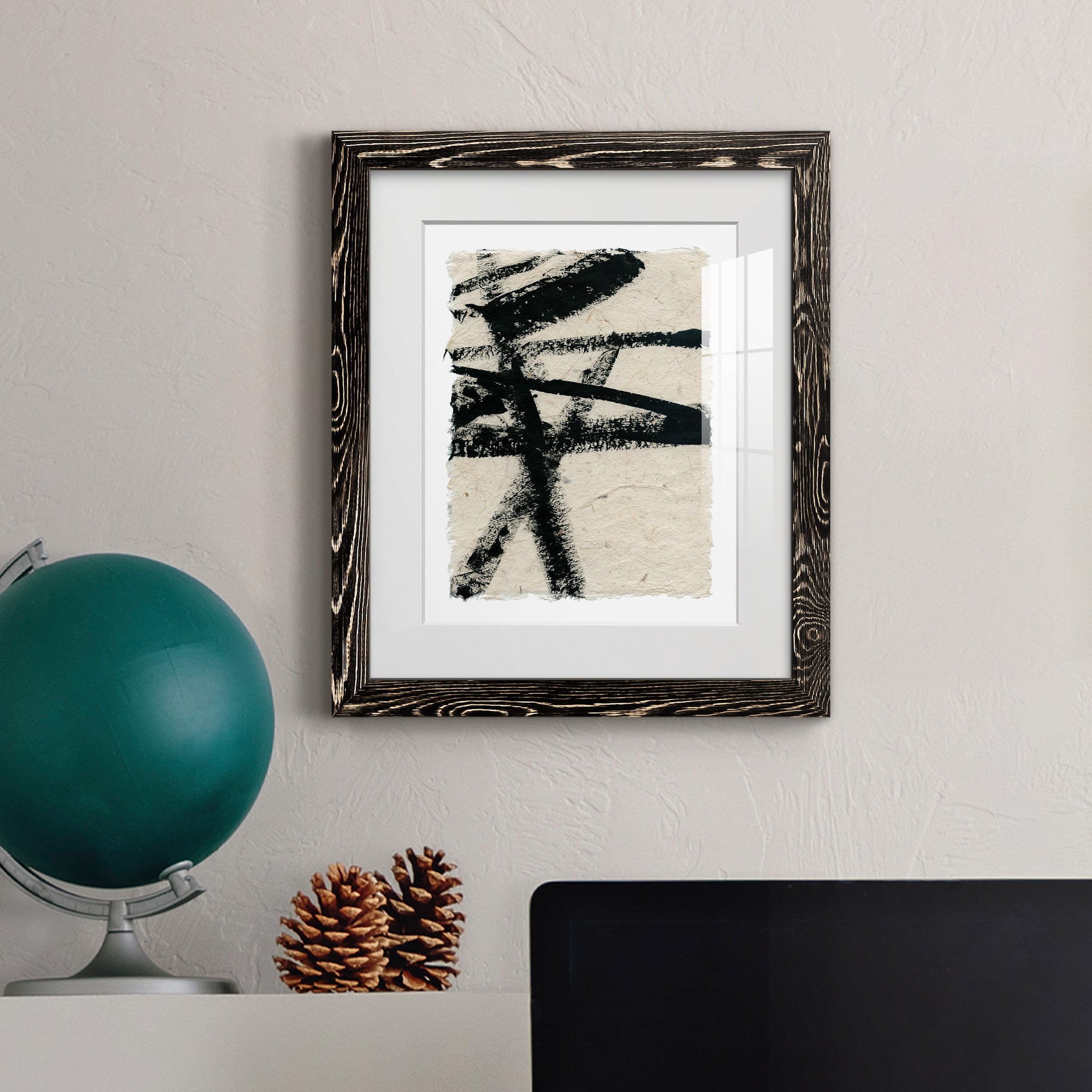 Lines Crossed III - Premium Framed Print - Distressed Barnwood Frame - Ready to Hang