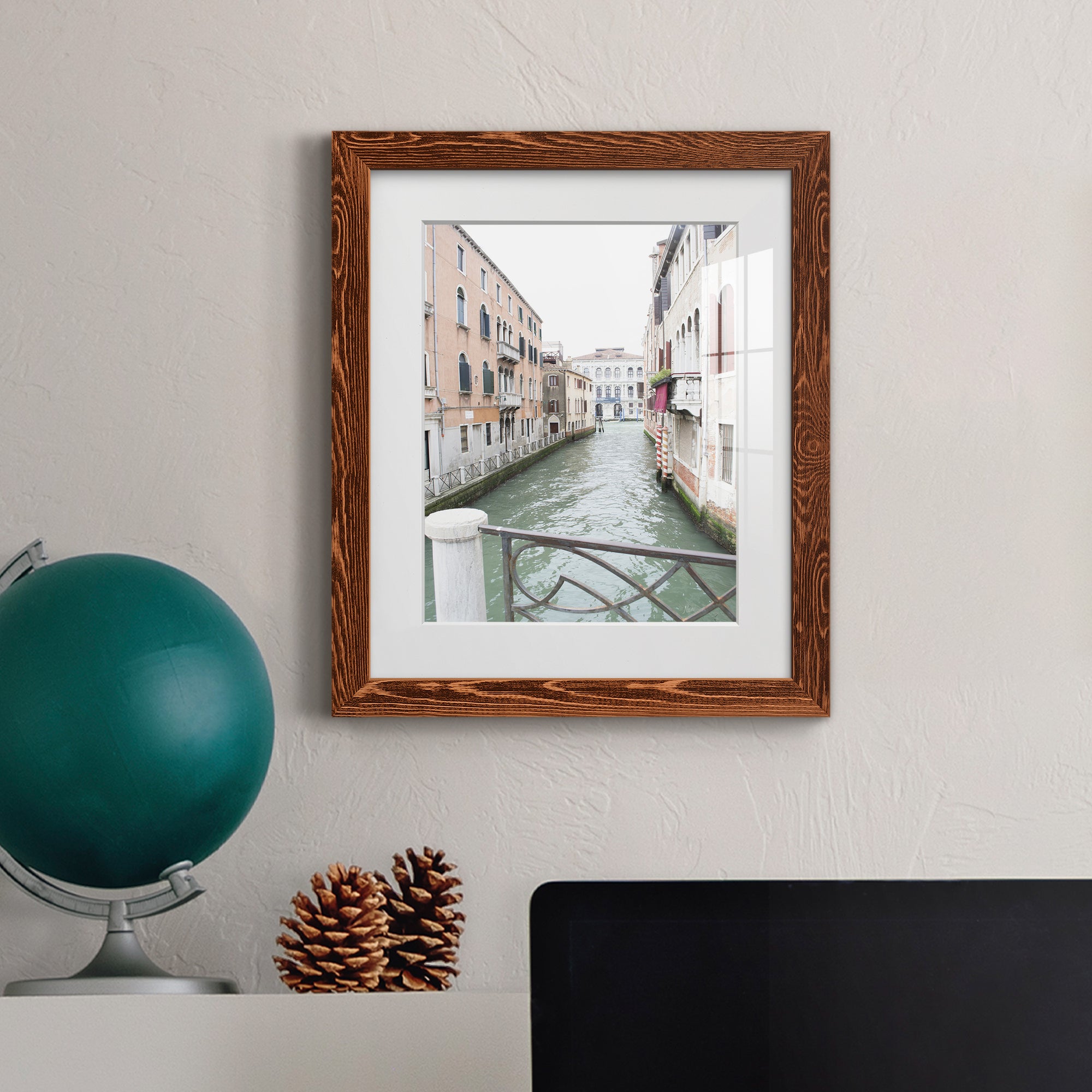 Venice Canal I - Premium Framed Print - Distressed Barnwood Frame - Ready to Hang