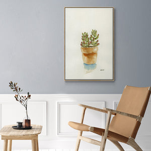 Succulent III - Framed Premium Gallery Wrapped Canvas L Frame - Ready to Hang