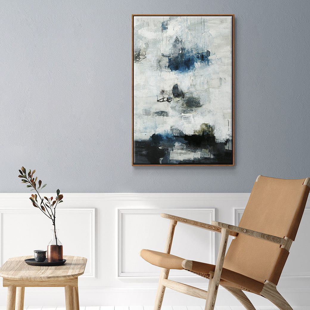 Black & Blue - Framed Premium Gallery Wrapped Canvas L Frame - Ready to Hang