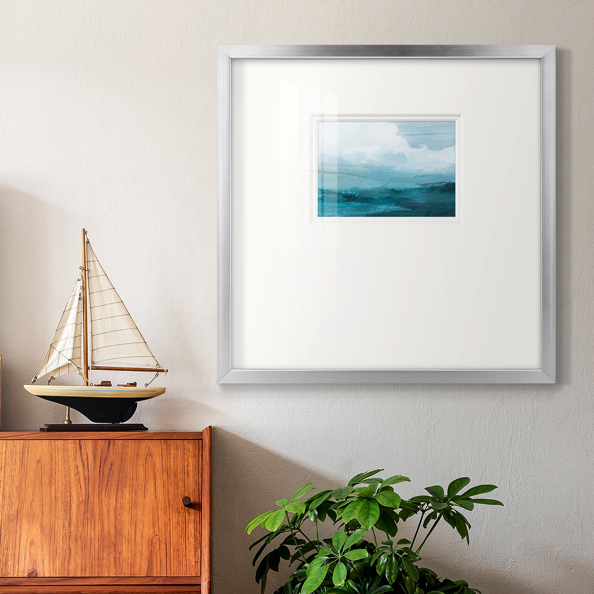 Azure Rising IV Premium Framed Print Double Matboard