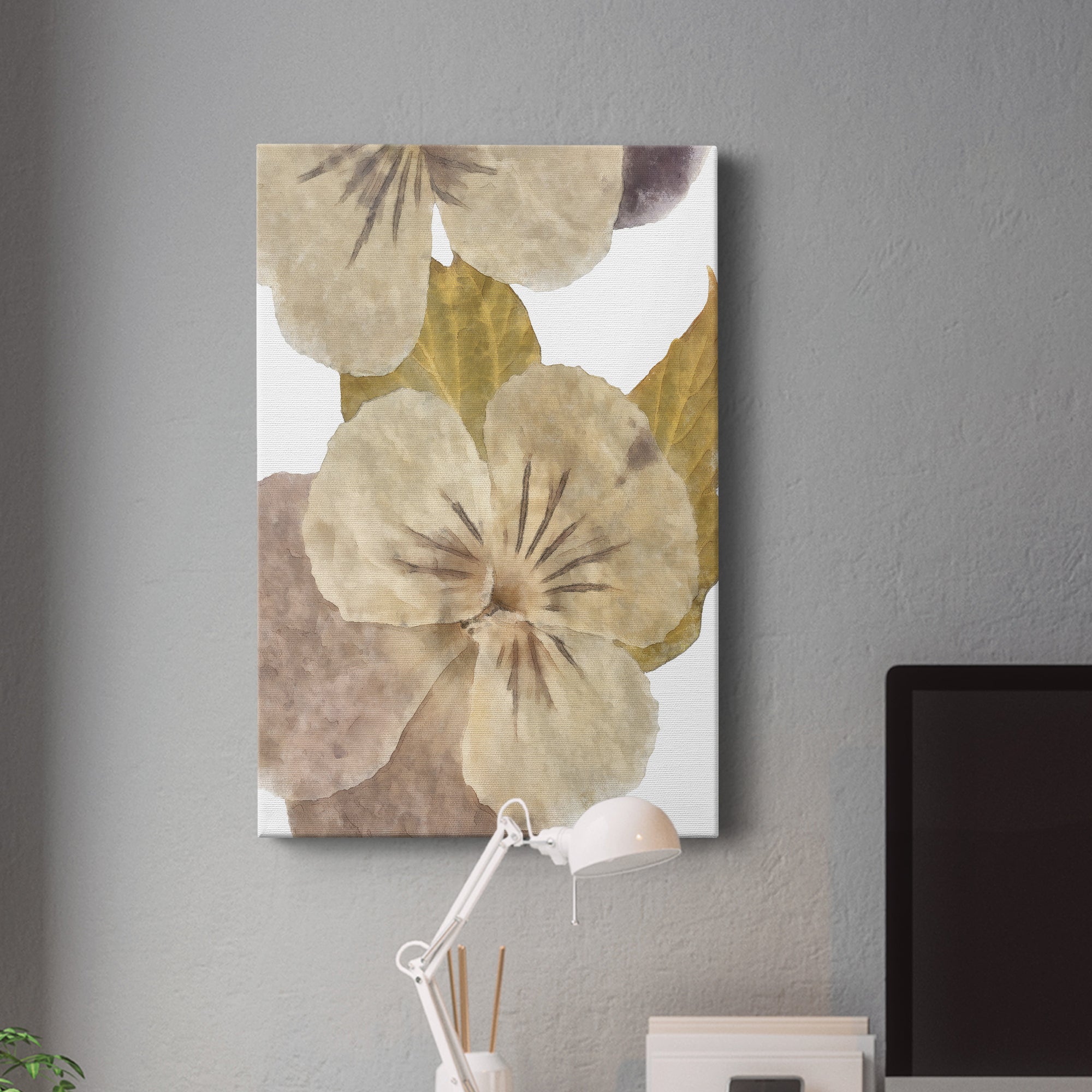 Neutral Pansy II Premium Gallery Wrapped Canvas - Ready to Hang