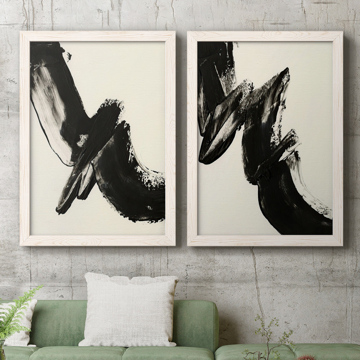 Black Expression I - Premium Framed Canvas 2 Piece Set - Ready to Hang