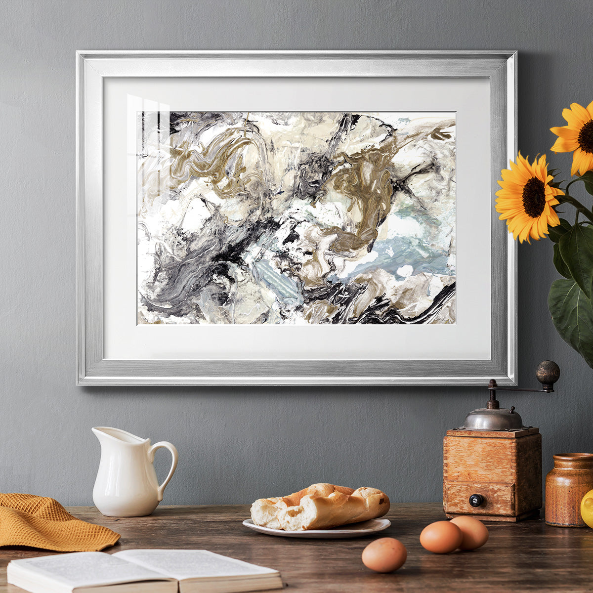 Marbelized Abstract Premium Framed Print - Ready to Hang