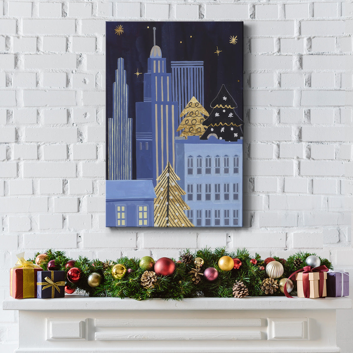Holiday Night Collection B - Gallery Wrapped Canvas