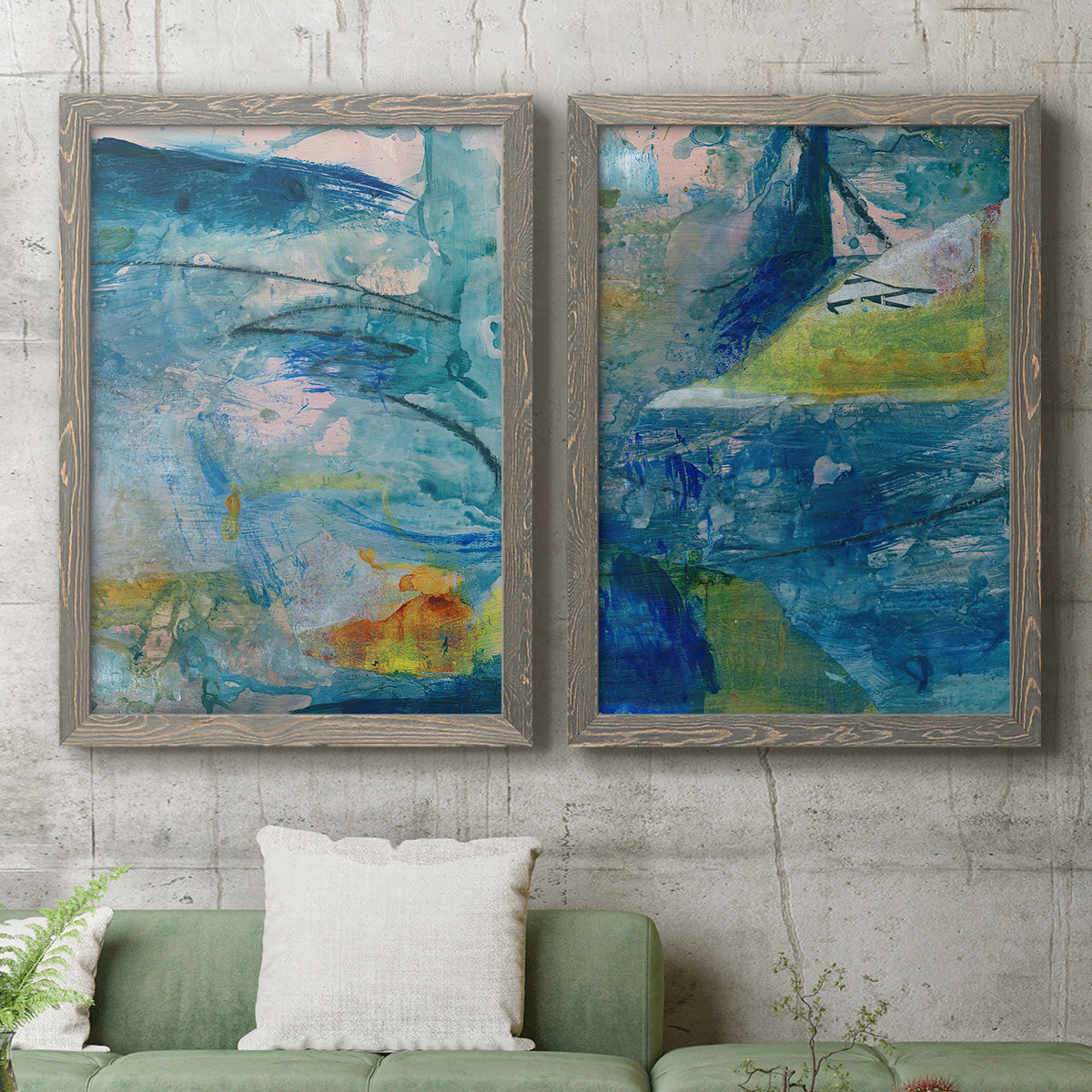 Spring Winds V - Premium Framed Canvas 2 Piece Set - Ready to Hang