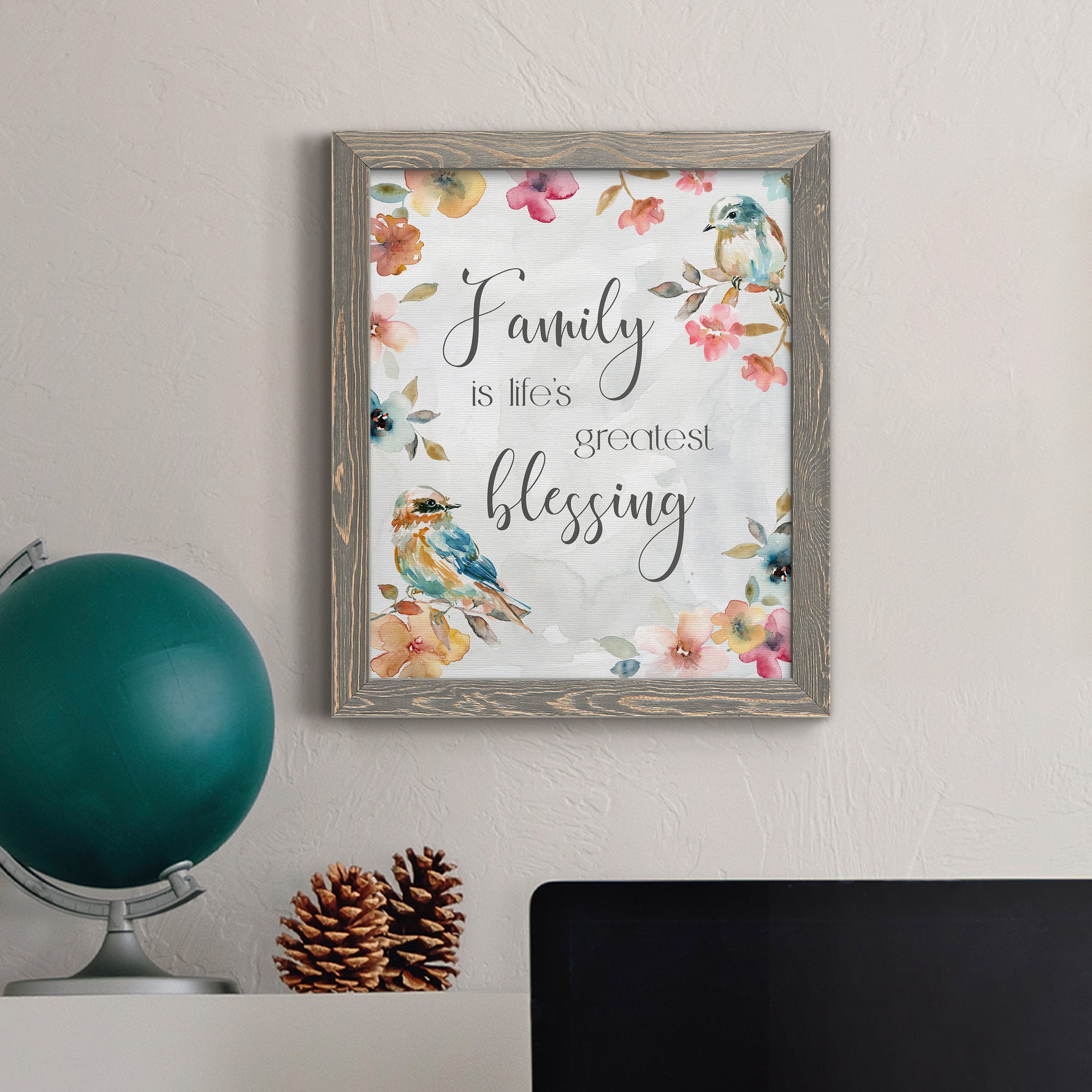 Spring Bird Blessing - Premium Canvas Framed in Barnwood - Ready to Hang