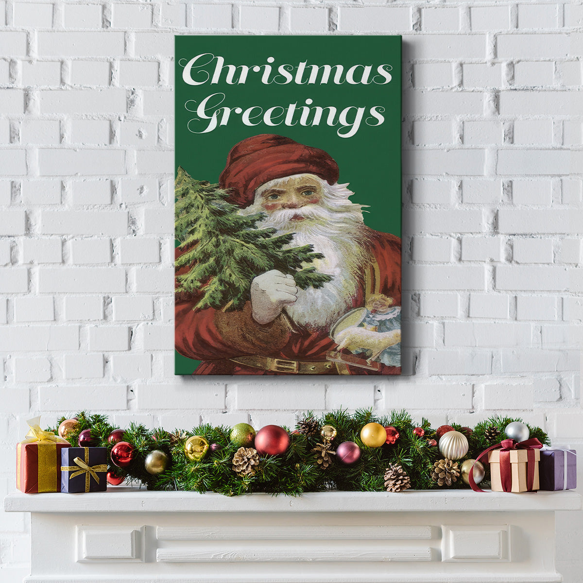 Retro Santa Claus II - Gallery Wrapped Canvas