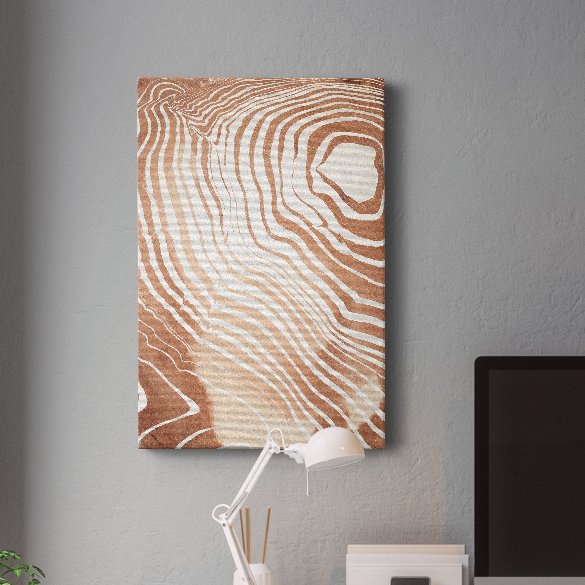 Wood Grain Suminagashi II Premium Gallery Wrapped Canvas - Ready to Hang