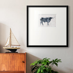 Long Horn Alt V2 Premium Framed Print Double Matboard