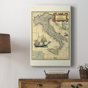 Italy Map Premium Gallery Wrapped Canvas - Ready to Hang