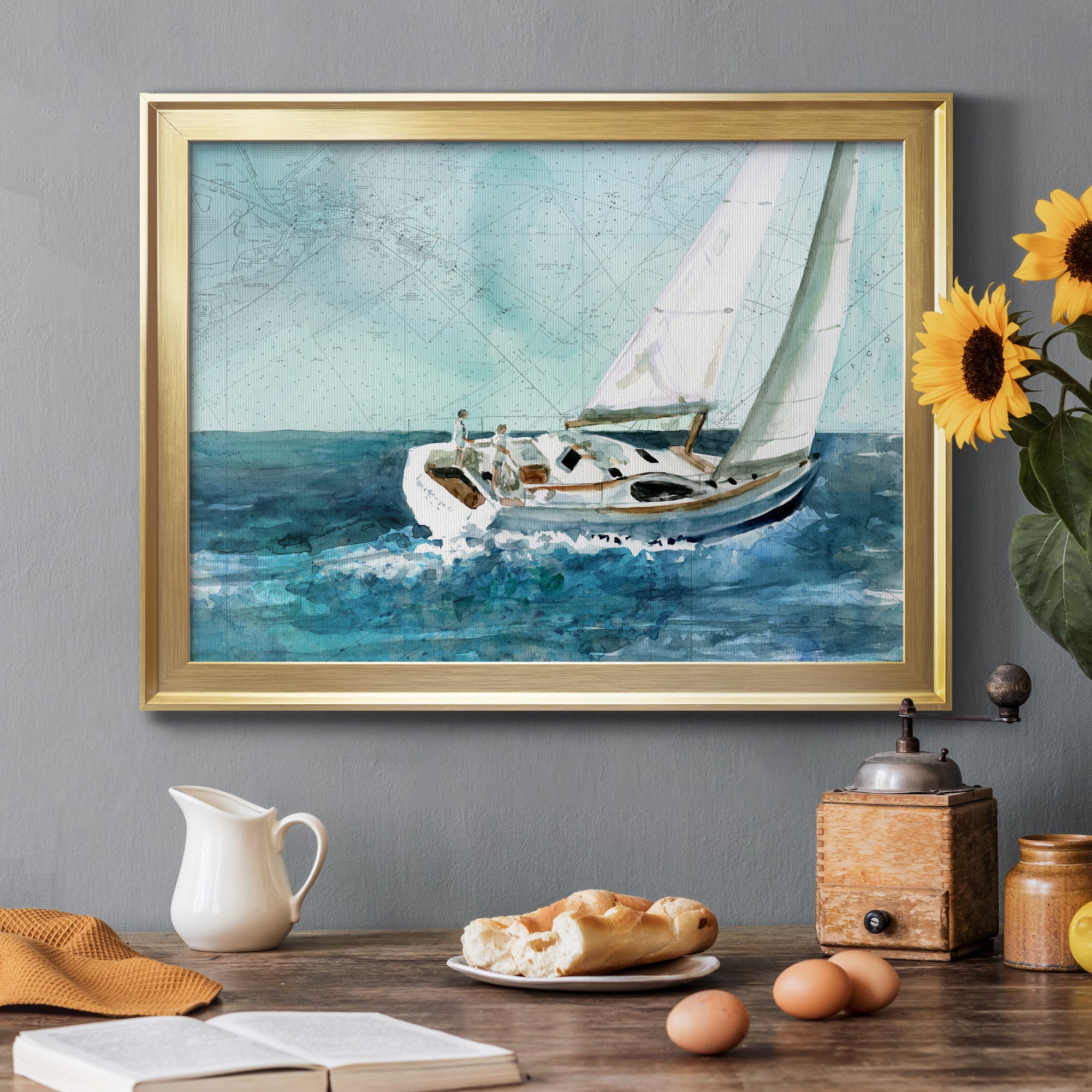 Coastal Sail Premium Classic Framed Canvas - Ready to Hang