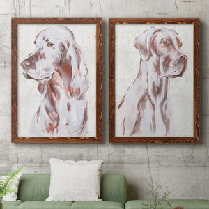 Sitting Dog III - Premium Framed Canvas 2 Piece Set - Ready to Hang