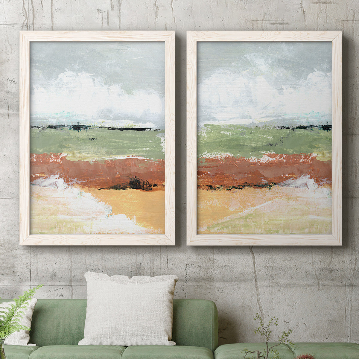 Quiet Prarie Grove I - Premium Framed Canvas 2 Piece Set - Ready to Hang