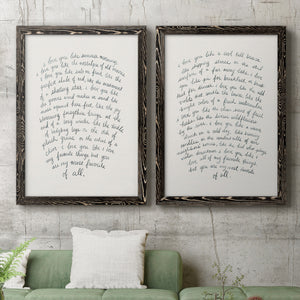 Letter to a Lover I - Barnwood Framed Canvas Set