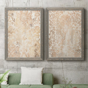 Walnut Damask III - Premium Framed Canvas 2 Piece Set - Ready to Hang