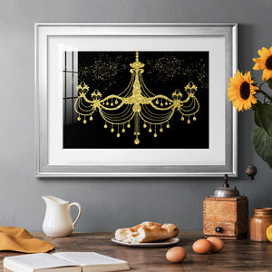 Golden Chandelier - Modern Framed Art Print