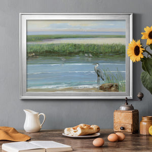 Wading at Dusk - Modern Framed Canvas Print