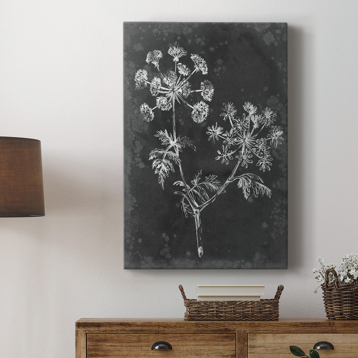 Slate Floral I Premium Gallery Wrapped Canvas - Ready to Hang