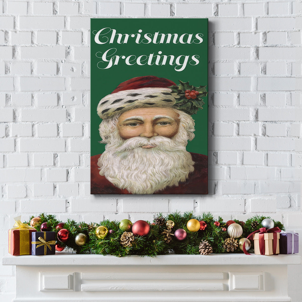 Retro Santa Claus I - Gallery Wrapped Canvas