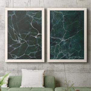 Jade Marble I - Barnwood Framed Canvas Set