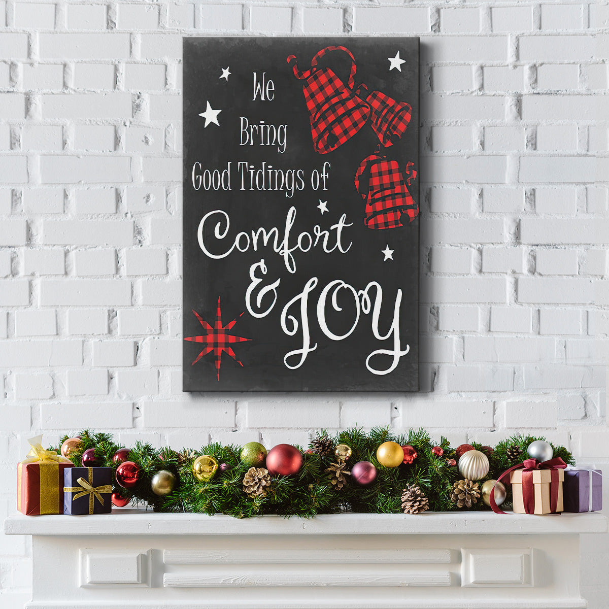 Comfort and Joy in Red - Gallery Wrapped Canvas