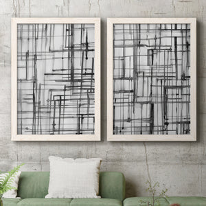 Line Meditation I - Barnwood Framed Canvas Set