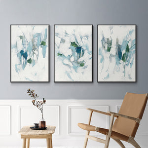 Ice Cavern I - Framed Premium Gallery Wrapped Canvas L Frame 3 Piece Set - Ready to Hang