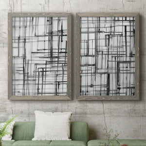 Line Meditation I - Barnwood Framed Canvas Set