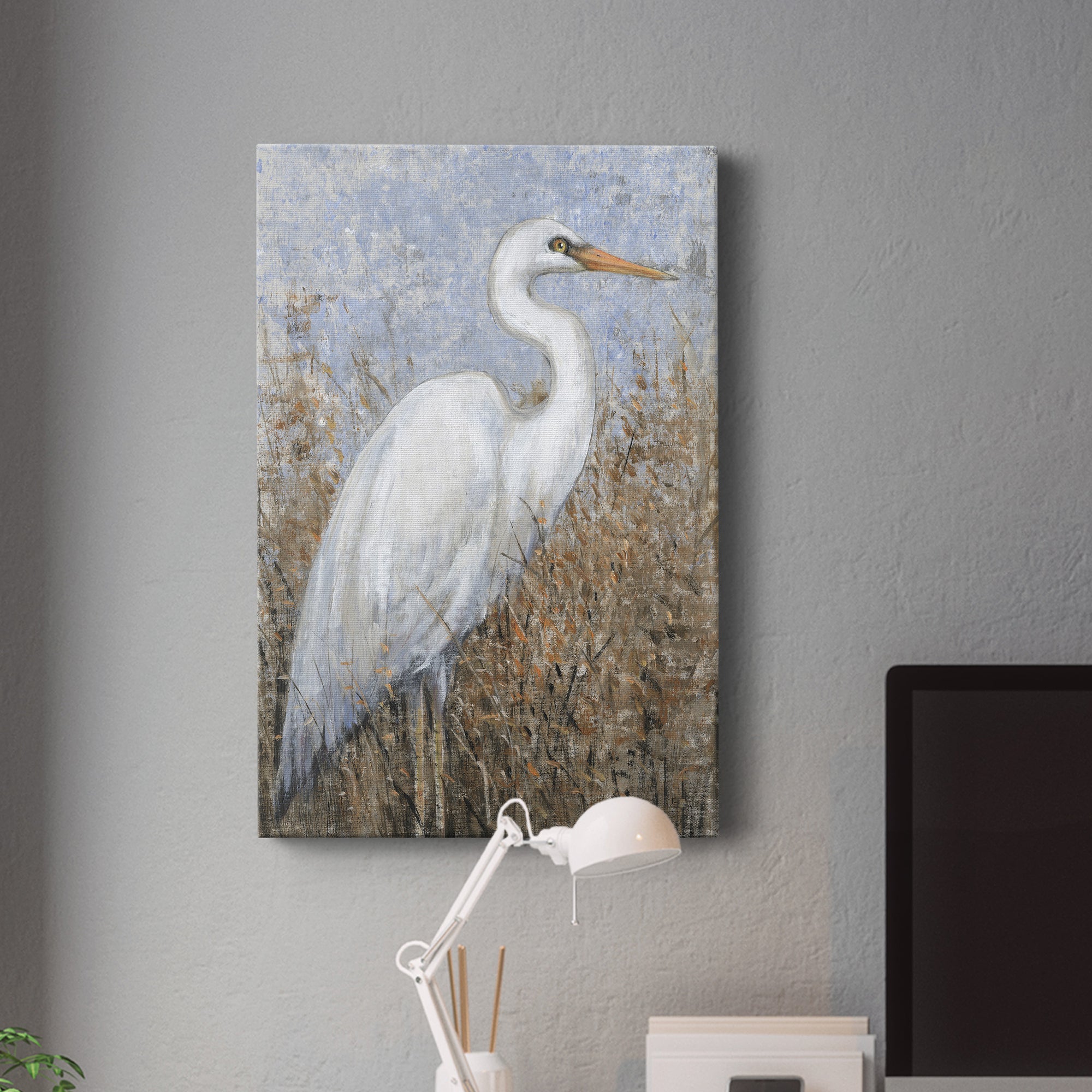 White Heron I Premium Gallery Wrapped Canvas - Ready to Hang