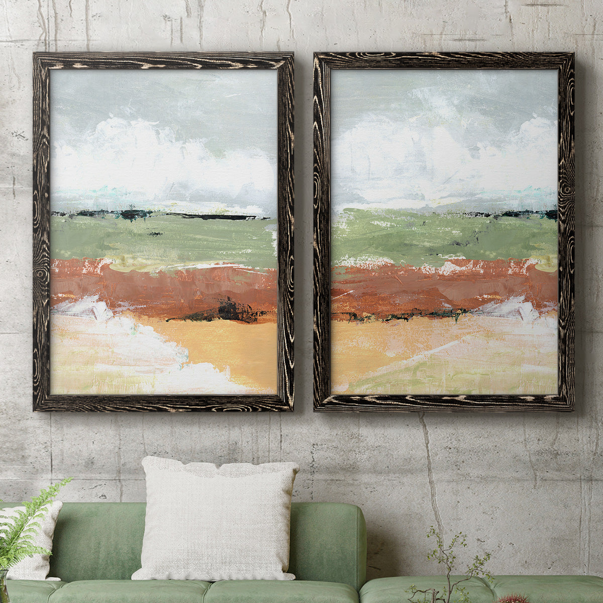 Quiet Prarie Grove I - Premium Framed Canvas 2 Piece Set - Ready to Hang