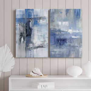 Reflections in Indigo Premium Gallery Wrapped Canvas - Ready to Hang - Set of 2 - 8 x 12 Each