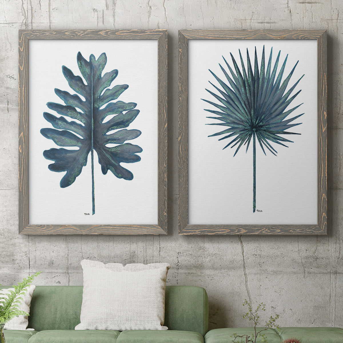 Blue Oasis I - Premium Framed Canvas 2 Piece Set - Ready to Hang