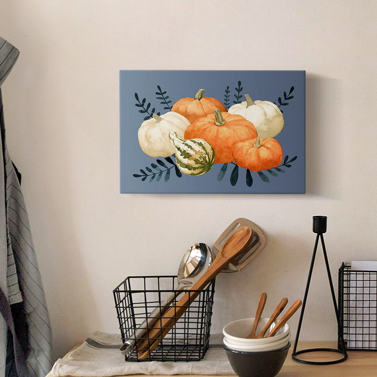 Autumn Orange & Blues I Premium Gallery Wrapped Canvas - Ready to Hang