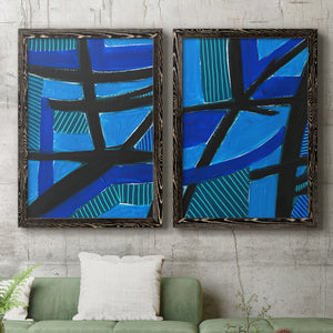 Involved Blues I - Barnwood Framed Canvas Set