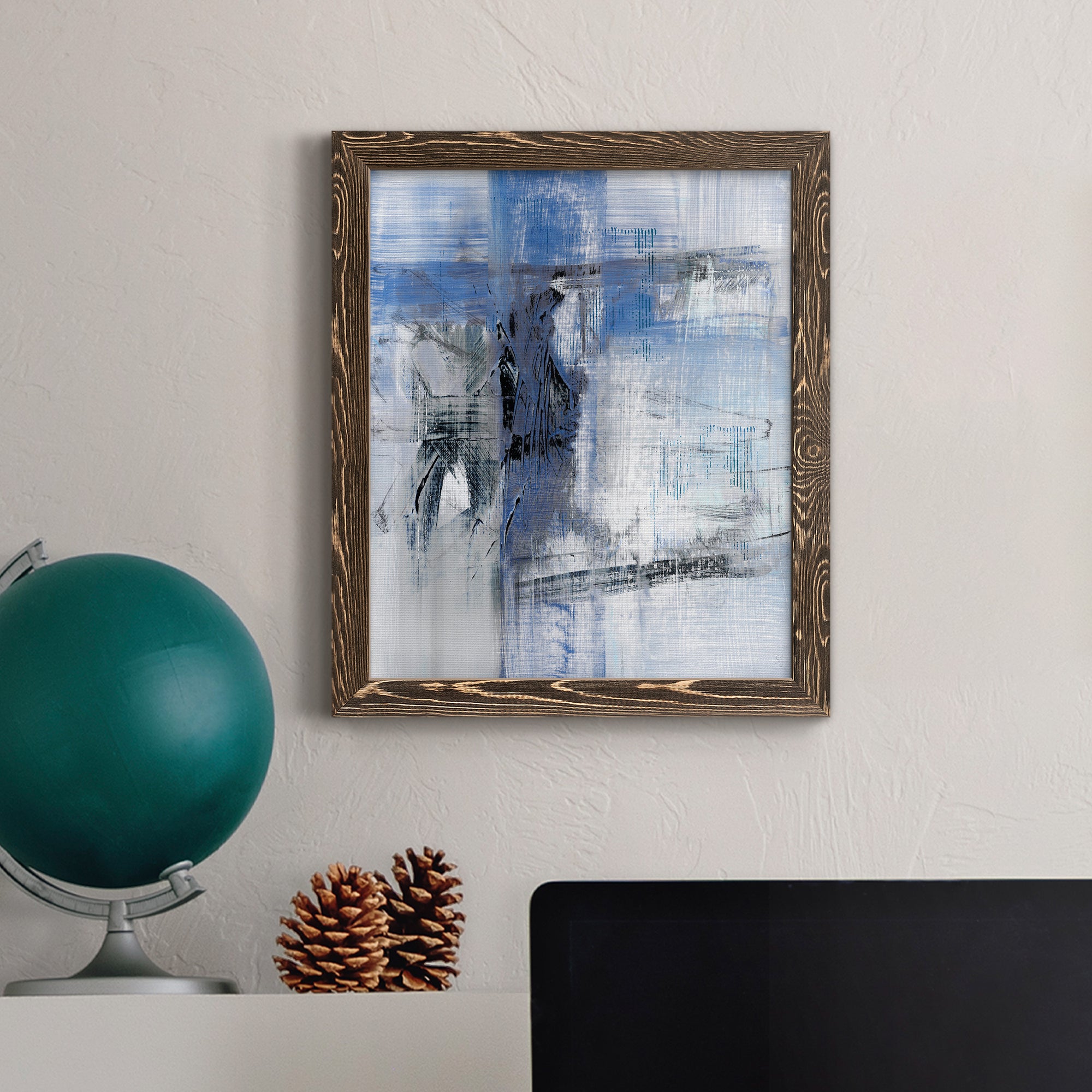 Reflections in Indigo - Premium Canvas Framed in Barnwood - Ready to Hang