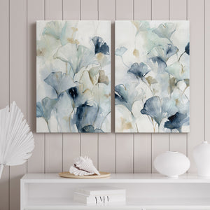 Indigo Ginkgo I Premium Gallery Wrapped Canvas - Ready to Hang - Set of 2 - 8 x 12 Each