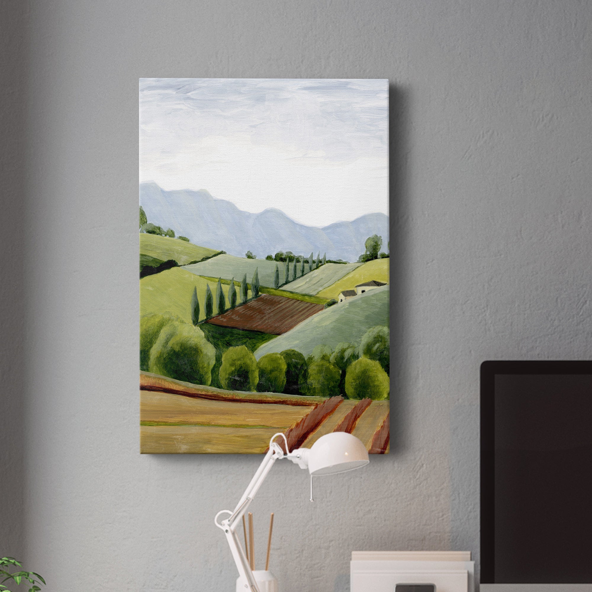 Tuscan Valley Sketch II Premium Gallery Wrapped Canvas - Ready to Hang