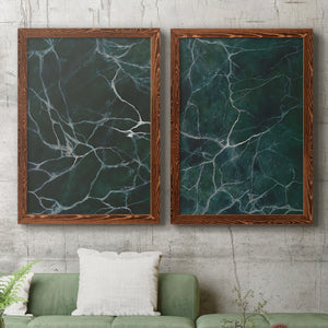 Jade Marble I - Barnwood Framed Canvas Set