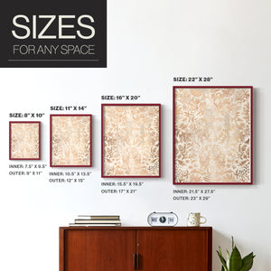 Walnut Damask I - Restickable Framed Art Print